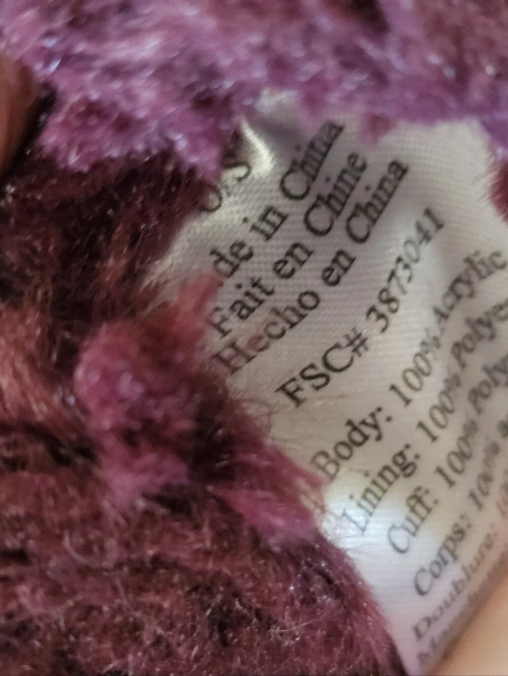 Women's Burgundy Faux-Fur Winter Scarf, Headband & Gloves Set Made By Avon